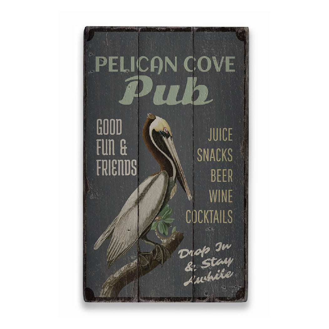 Pelican Rustic Wood Sign