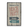 Beach Party Rustic Wood Sign