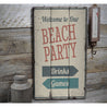 Beach Party Rustic Wood Sign