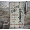 Island Fishing Tours Rustic Wood Sign