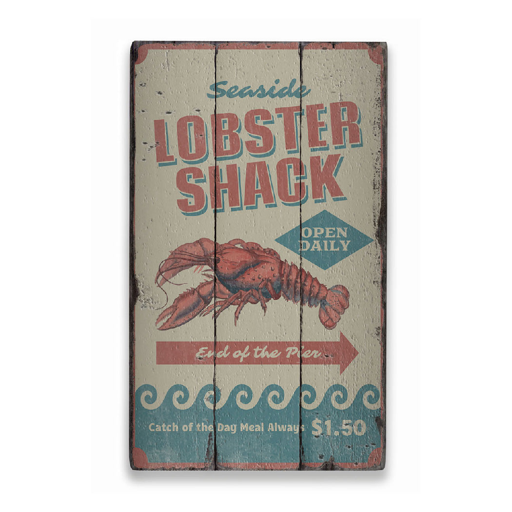 Seaside Lobster Shack Rustic Wood Sign