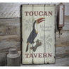 Toucan Tavern Rustic Wood Sign