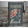 Beach Umbrella Rustic Wood Sign