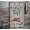 Coastal Cafe Lobster Rustic Wood Sign