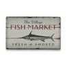 Village Fish Market Rustic Wood Sign