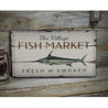 Village Fish Market Rustic Wood Sign