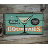 Cocktails Rustic Wood Sign