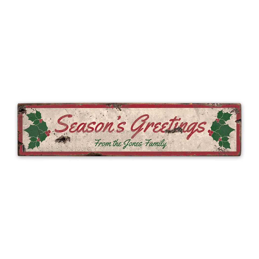 Holiday Greeting Rustic Wood Sign