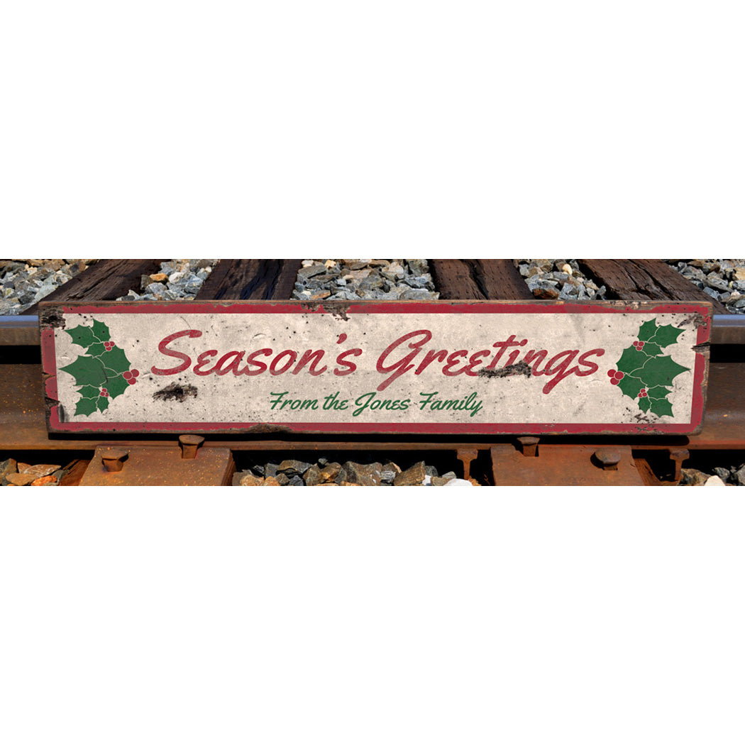 Holiday Greeting Rustic Wood Sign