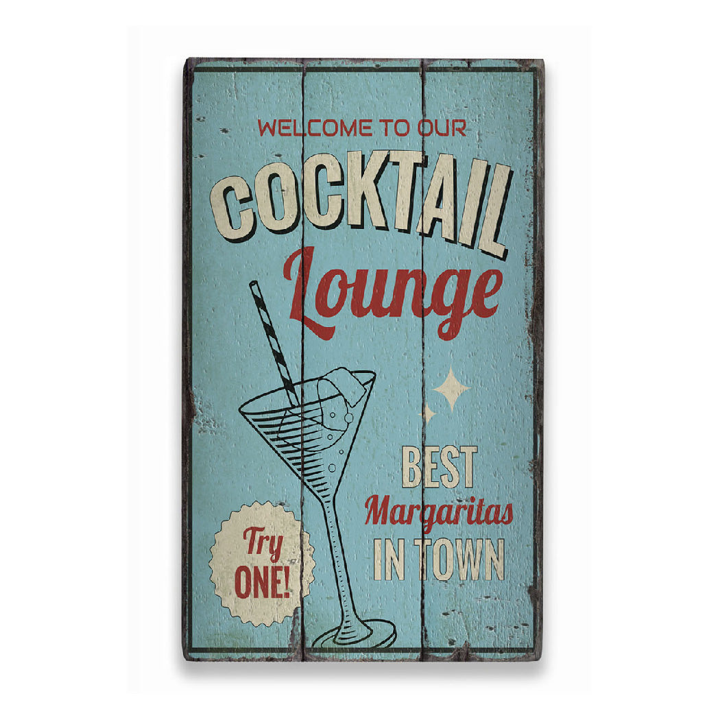 Margarita Lounge Rustic Wood Sign