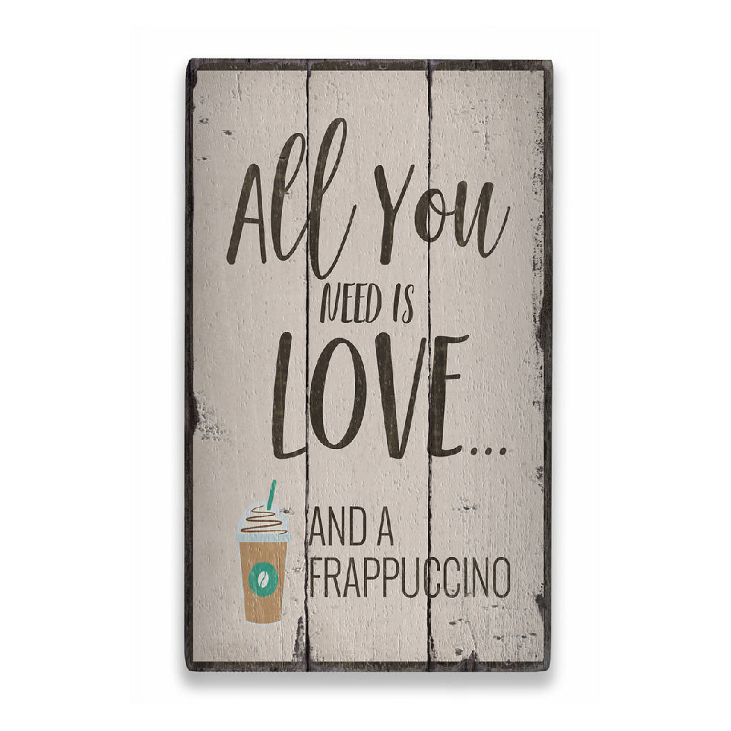 Frappuccino Rustic Wood Sign