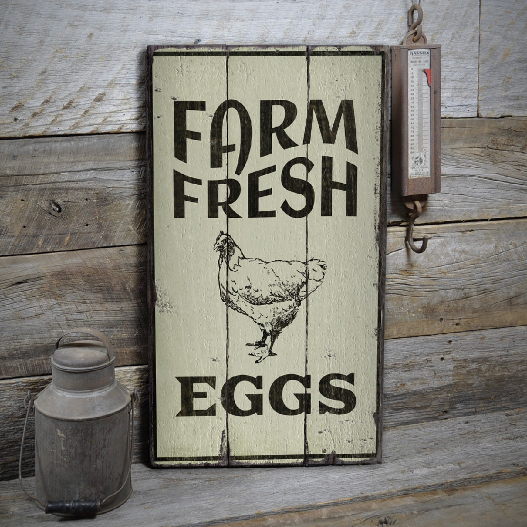 Egg Farm Rustic Wood Sign