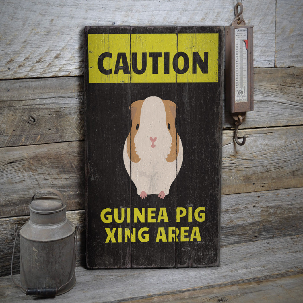 Guinea Pig Rustic Wood Sign