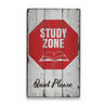 Study Zone Rustic Wood Sign