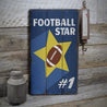 Football Star Number Rustic Wood Sign