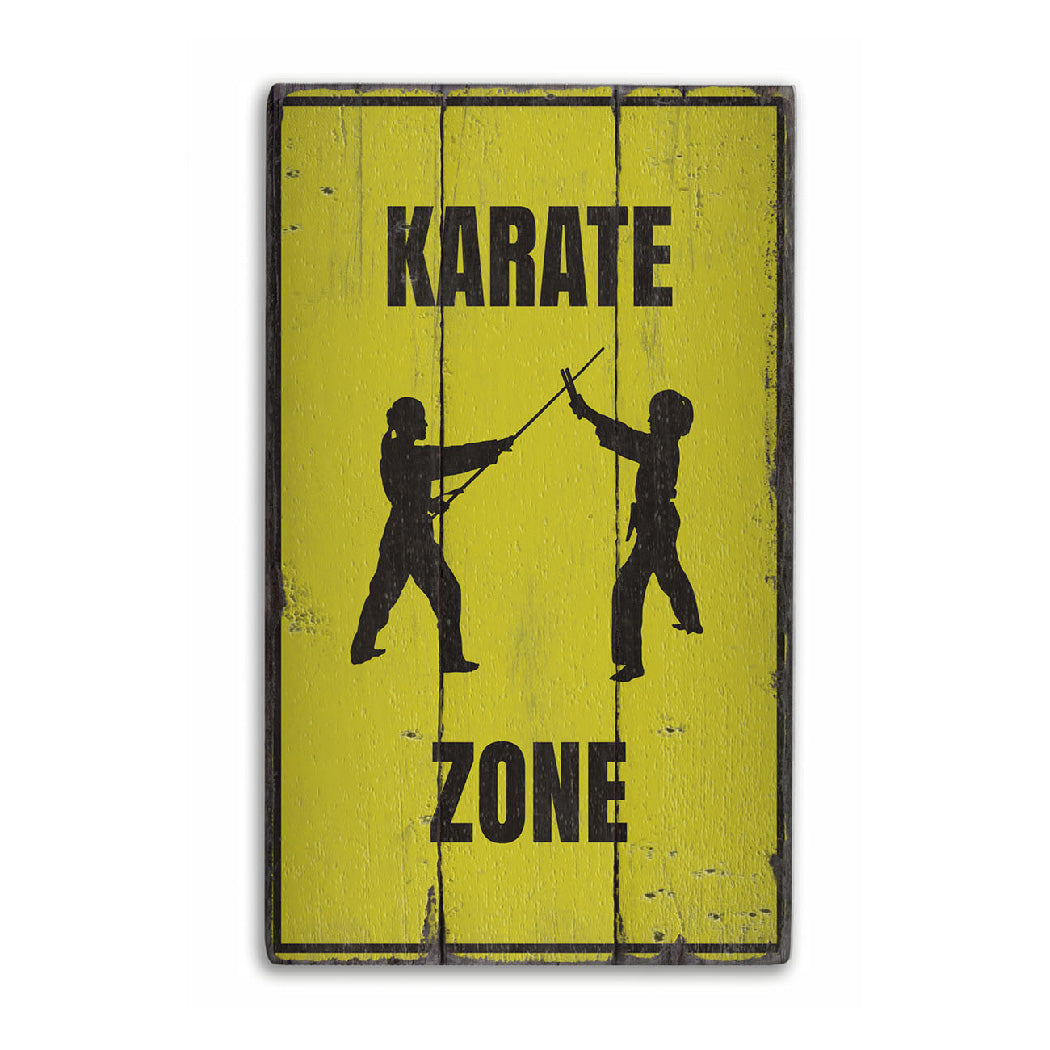 Karate Zone Rustic Wood Sign