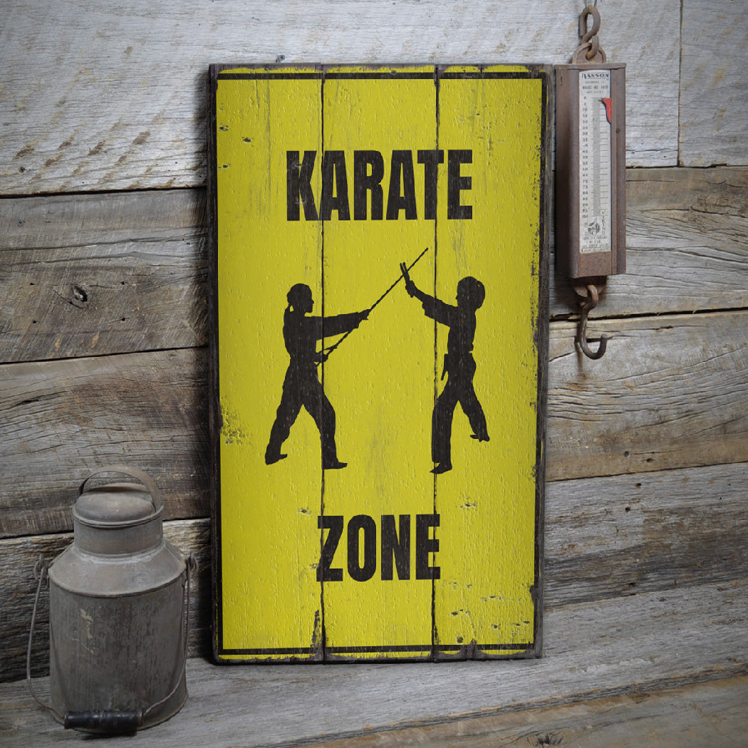 Karate Zone Rustic Wood Sign