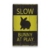 Bunny at Play Rustic Wood Sign