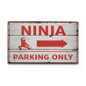 Ninja Parking Only Rustic Wood Sign