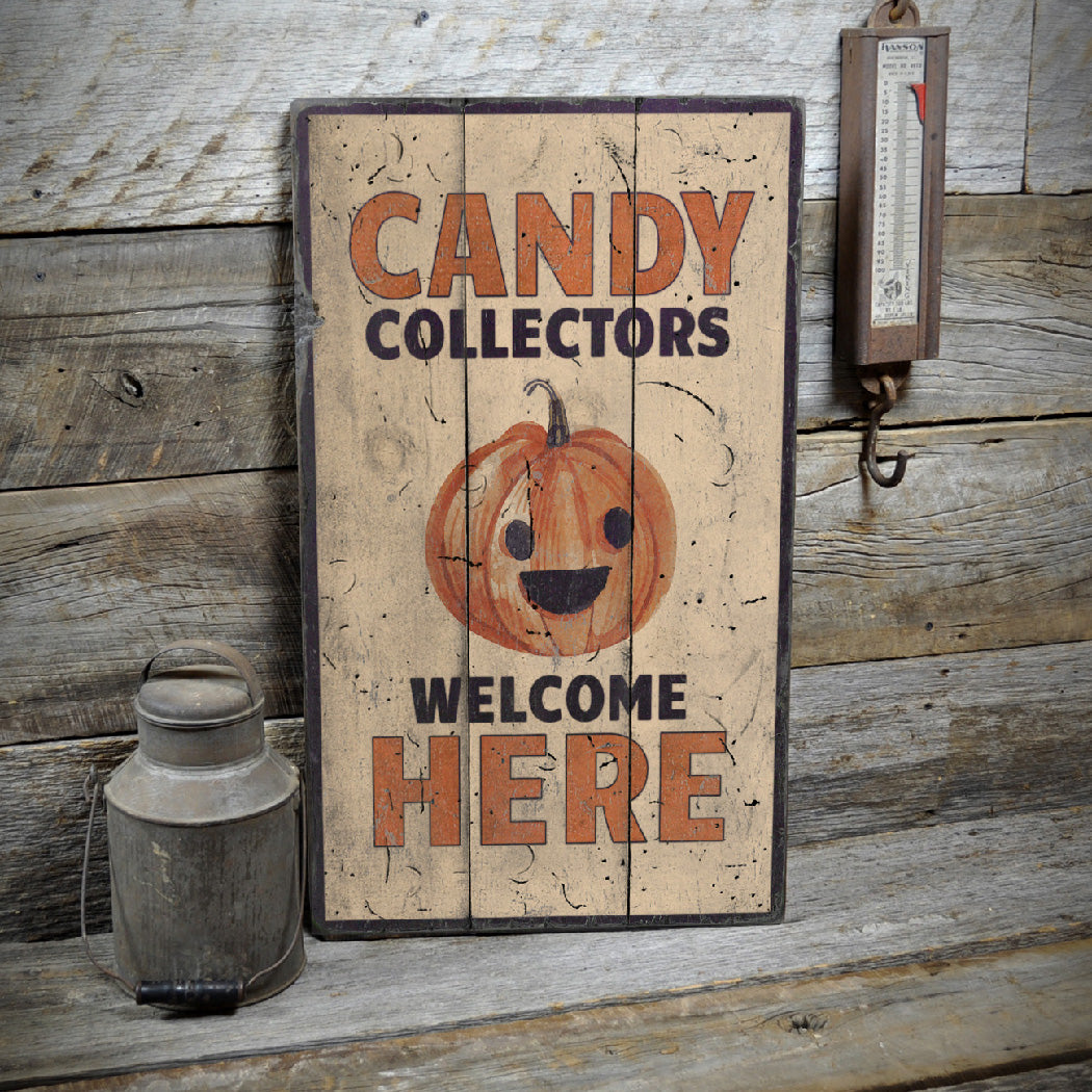 Candy Collectors Rustic Wood Sign