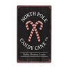 North Pole Candy Cane Company Rustic Wood Sign