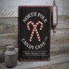 North Pole Candy Cane Company Rustic Wood Sign