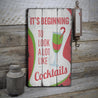 Christmas Cocktails Rustic Wood Sign