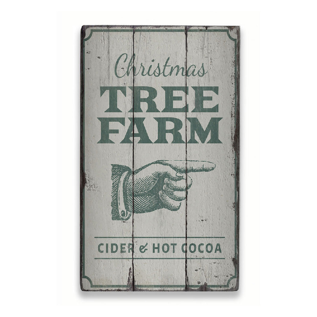 Christmas Tree Farm Directional Rustic Wood Sign