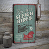 Reindeer Sleigh Rides Rustic Wood Sign