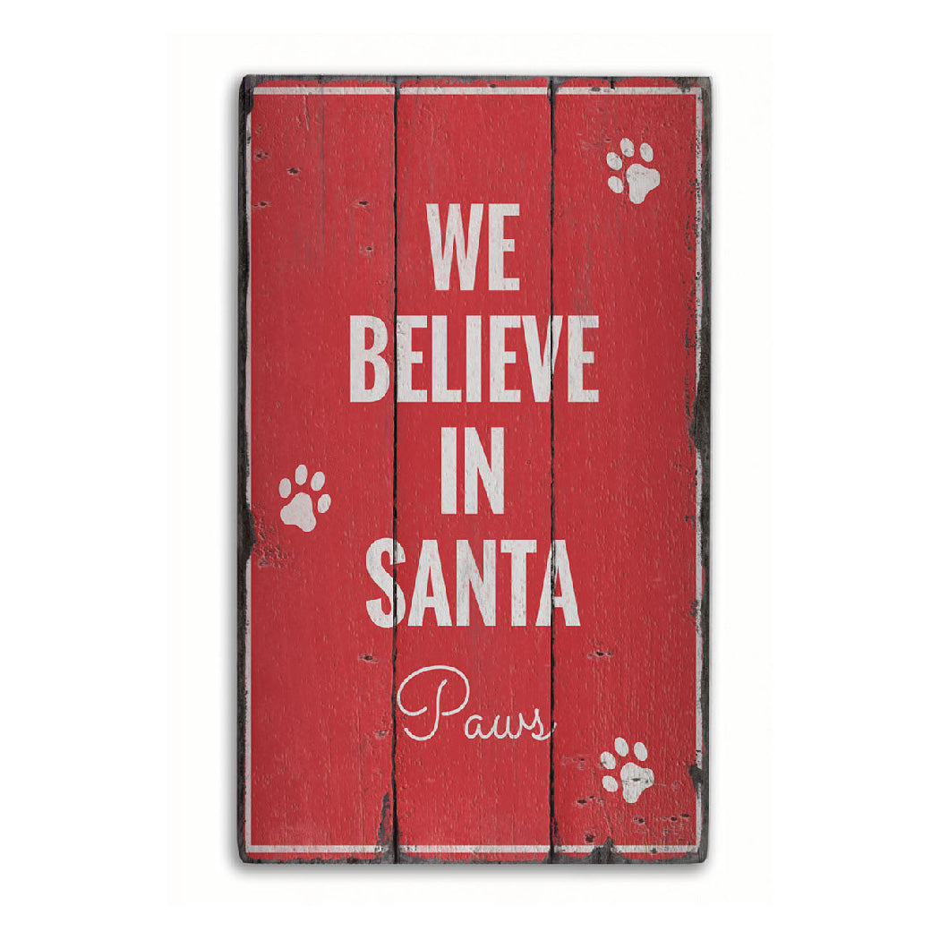 Santa Paws Rustic Wood Sign