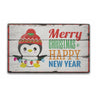 Merry Christmas Happy New Year Rustic Wood Sign