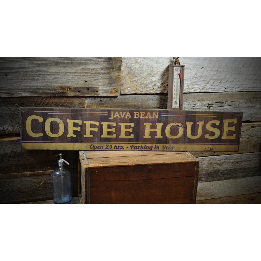 Coffehouse Rustic Wood Sign