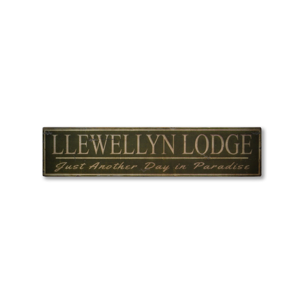 Lodge Lake Rustic Wood Sign