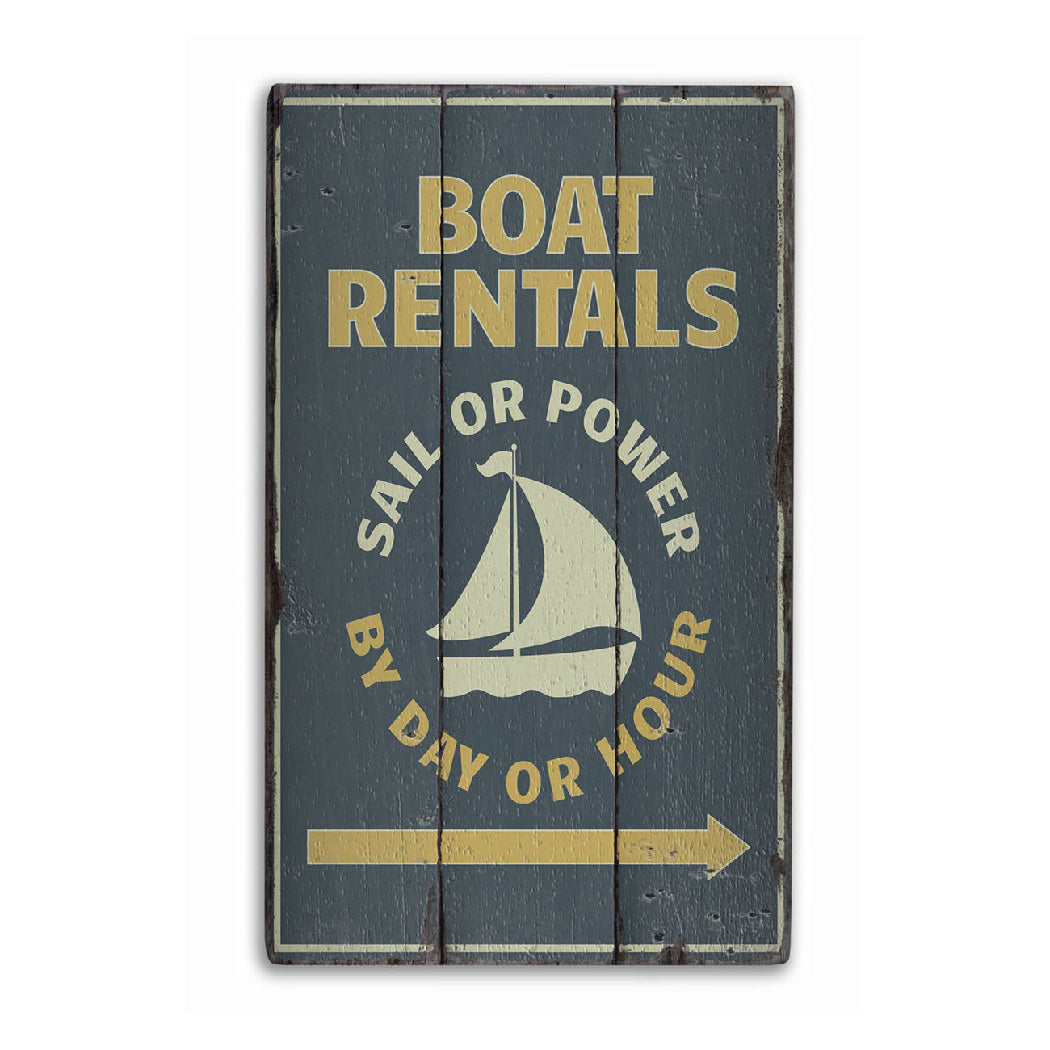 Marina Rentals Rustic Wood Sign