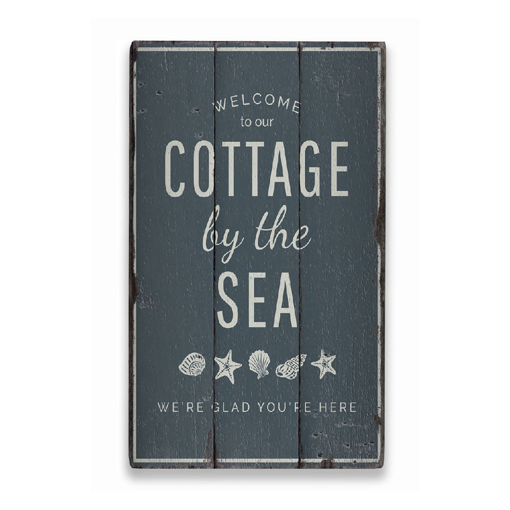 Cottage by the Sea Rustic Wood Sign