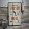 Dolphin Tours Arrow Rustic Wood Sign