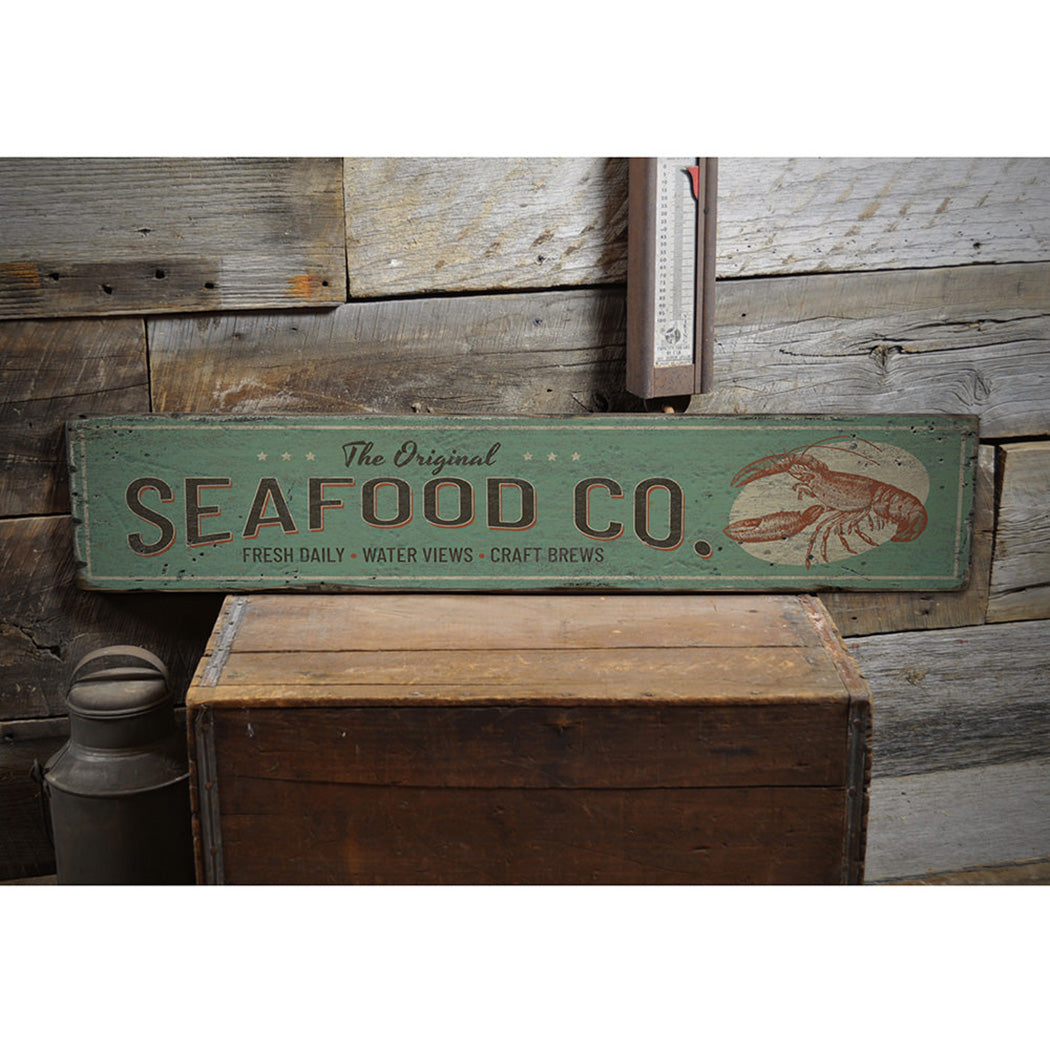 Seafood Company Rustic Wood Sign