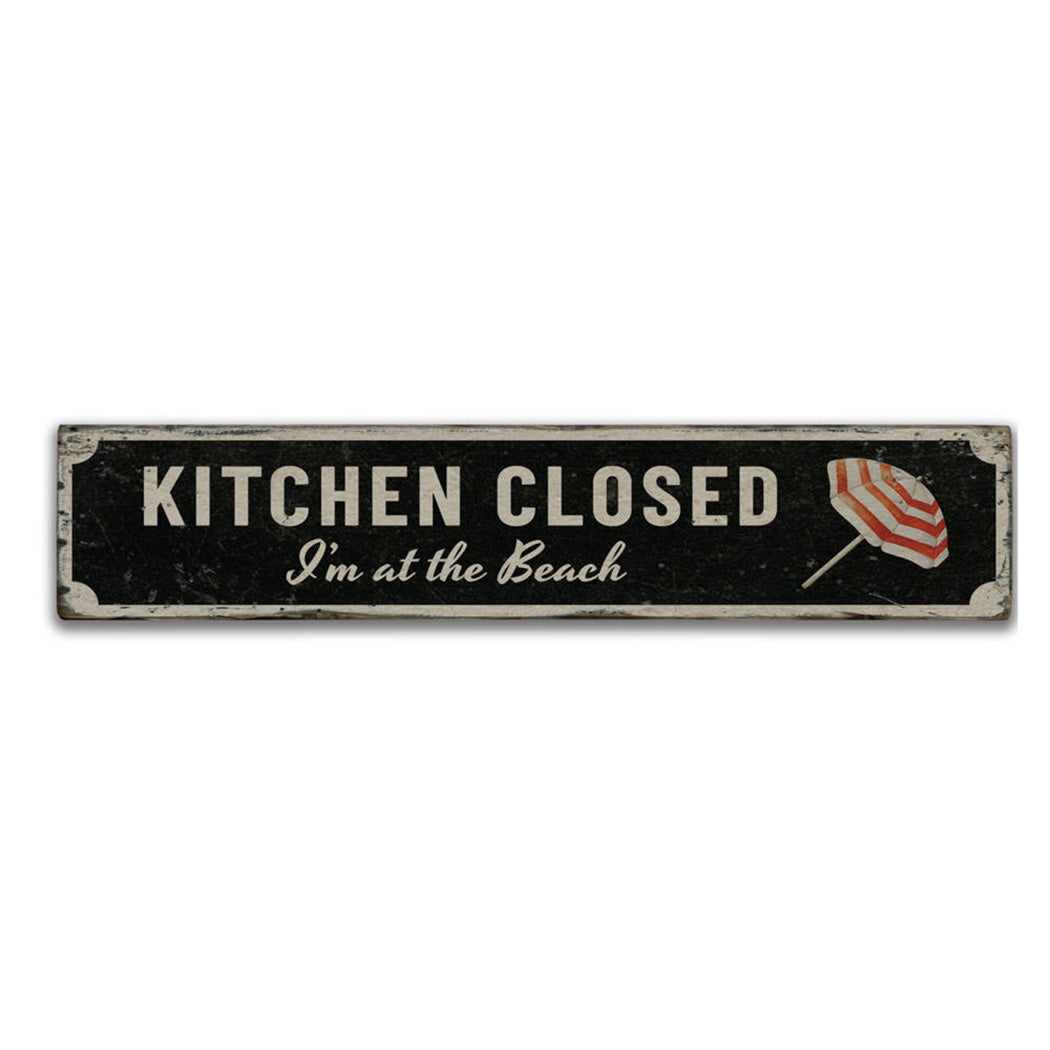 Kitchen Closed Beach Rustic Wood Sign