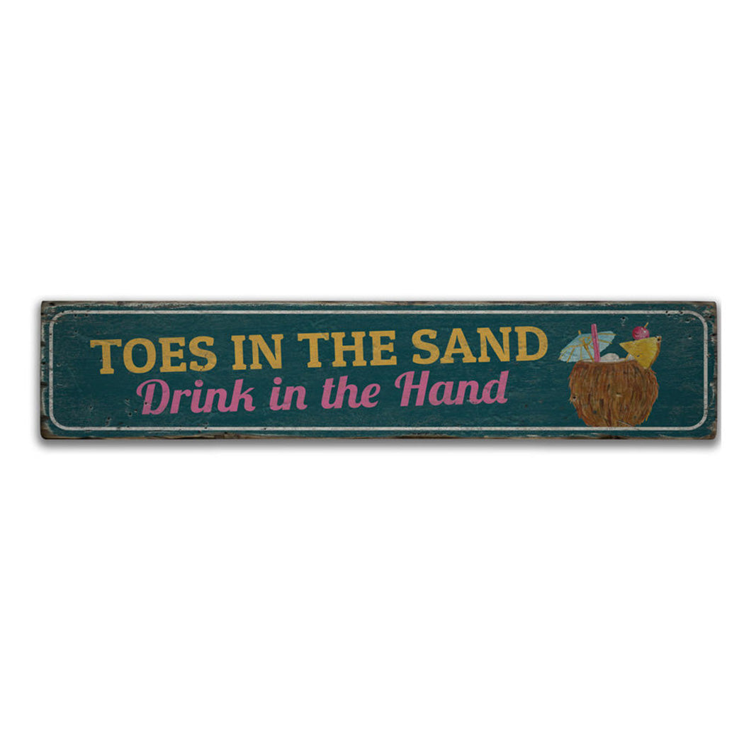 Toes in the Sand Rustic Wood Sign