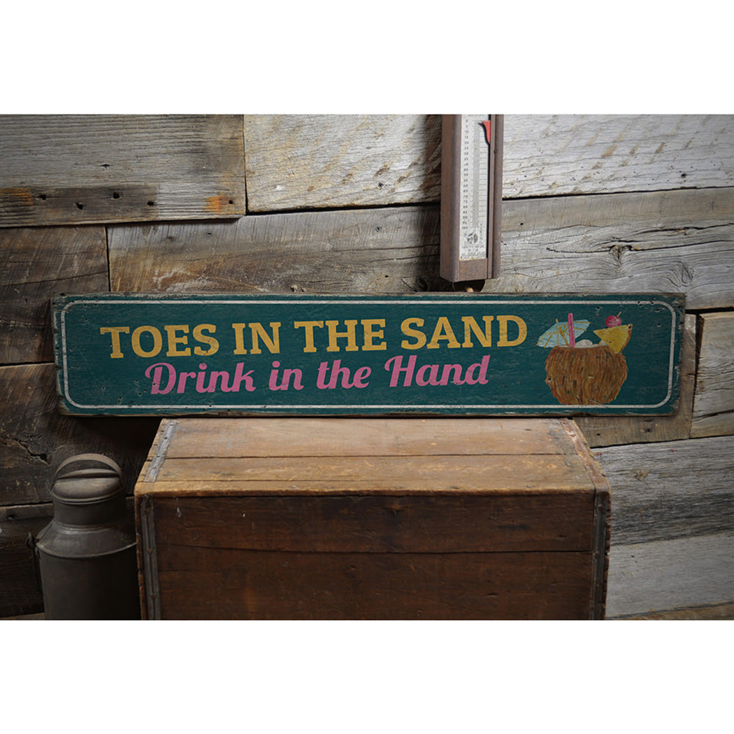 Toes in the Sand Rustic Wood Sign