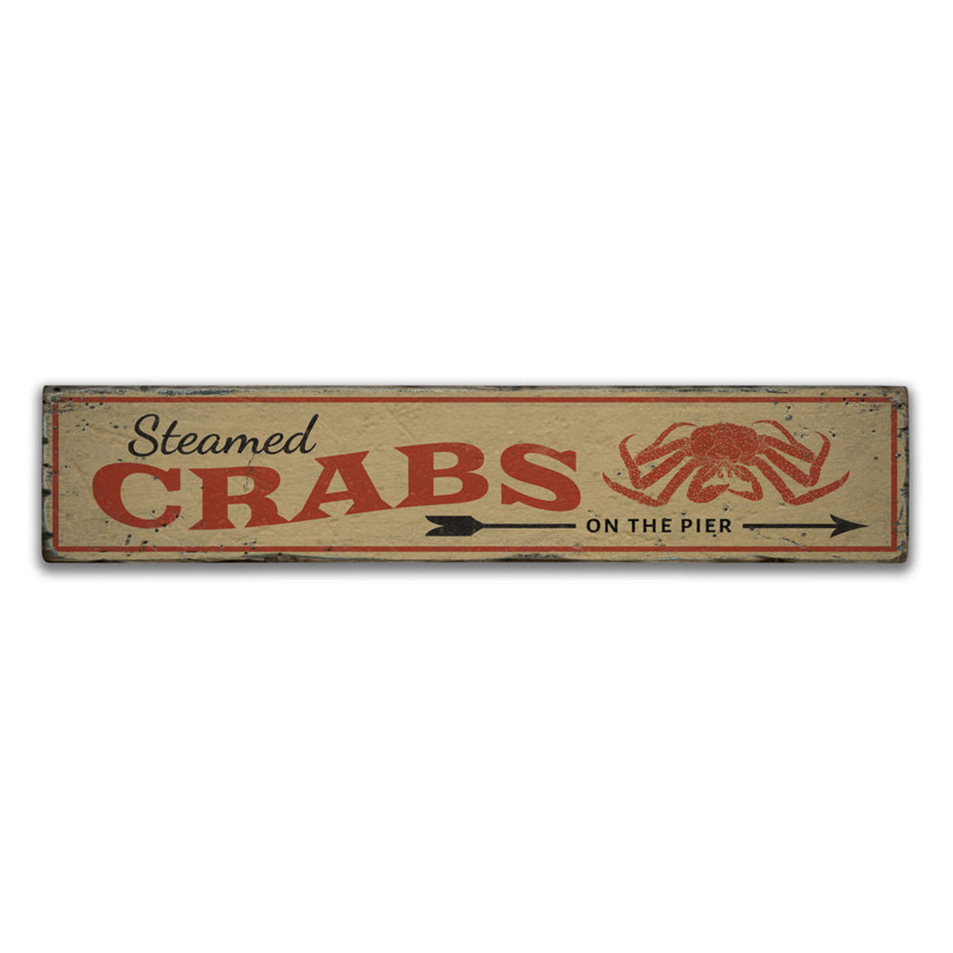 Steamed Crabs Rustic Wood Sign