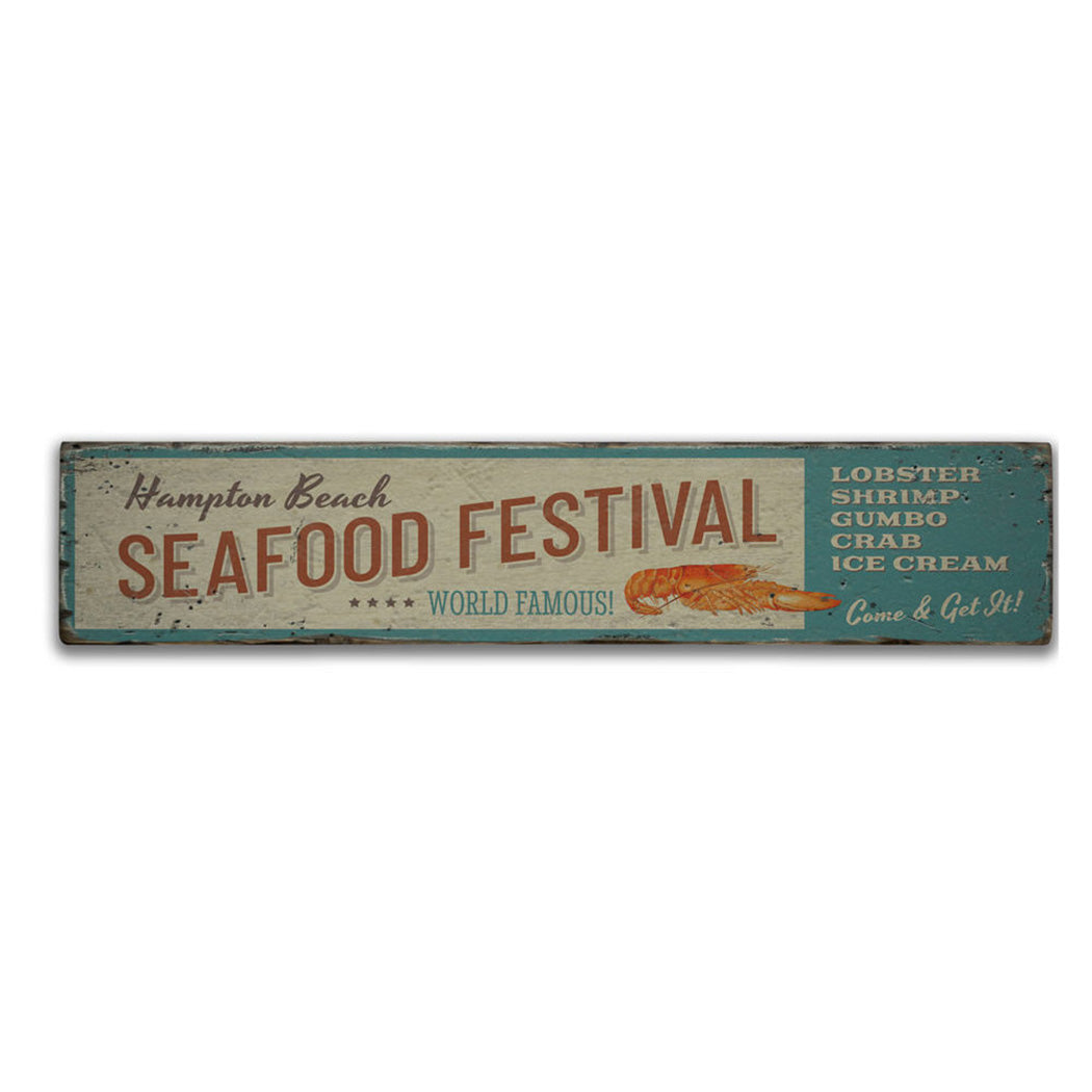 Seafood Festival Rustic Wood Sign