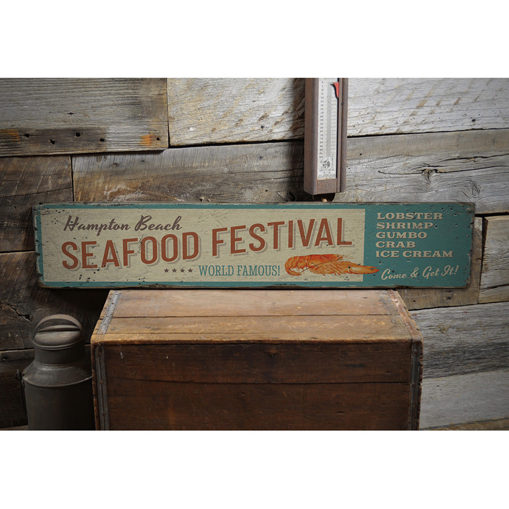 Seafood Festival Rustic Wood Sign