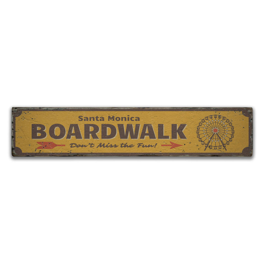 Boardwalk Ferris Wheel Rustic Wood Sign