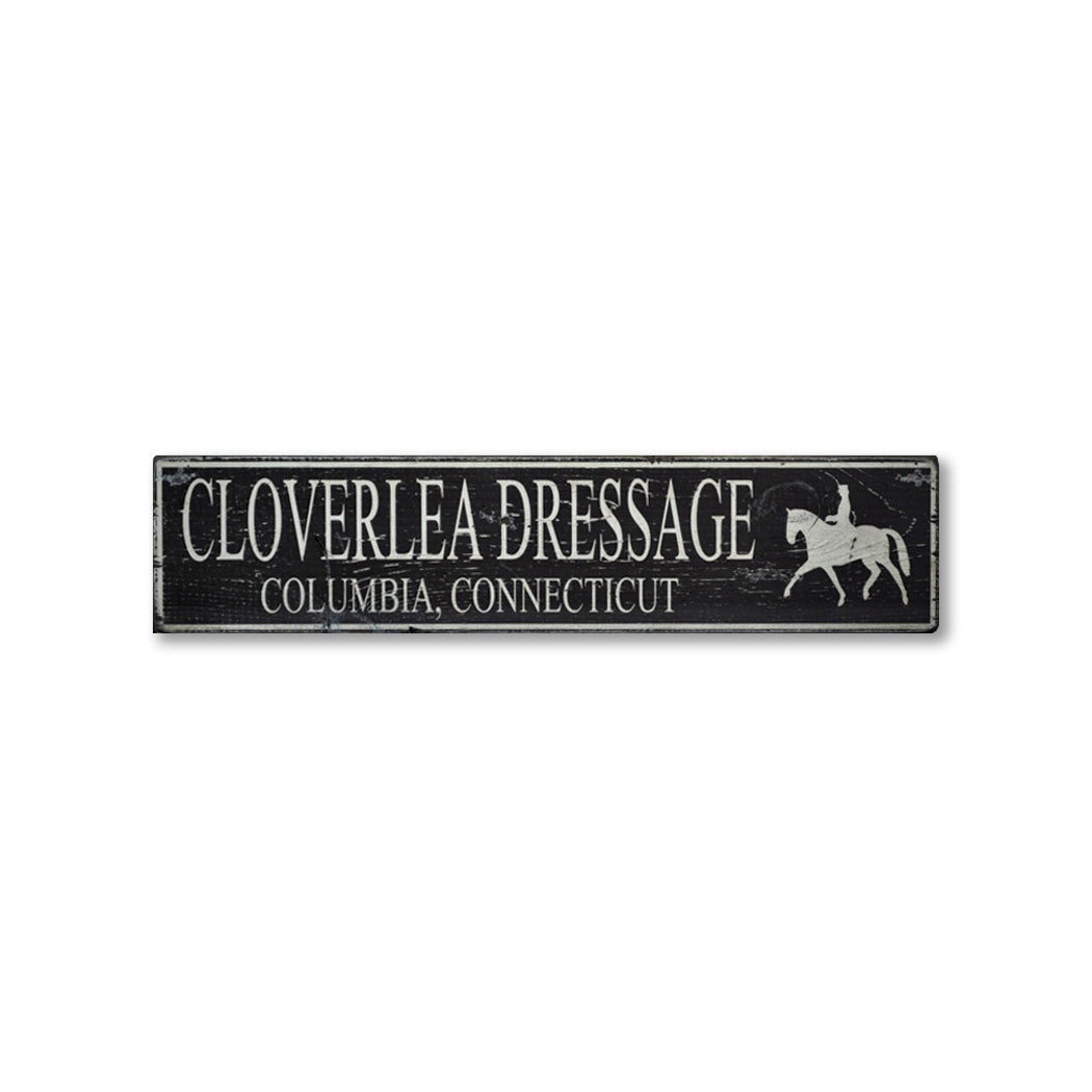 Dressage Horse Farm Rustic Wood Sign