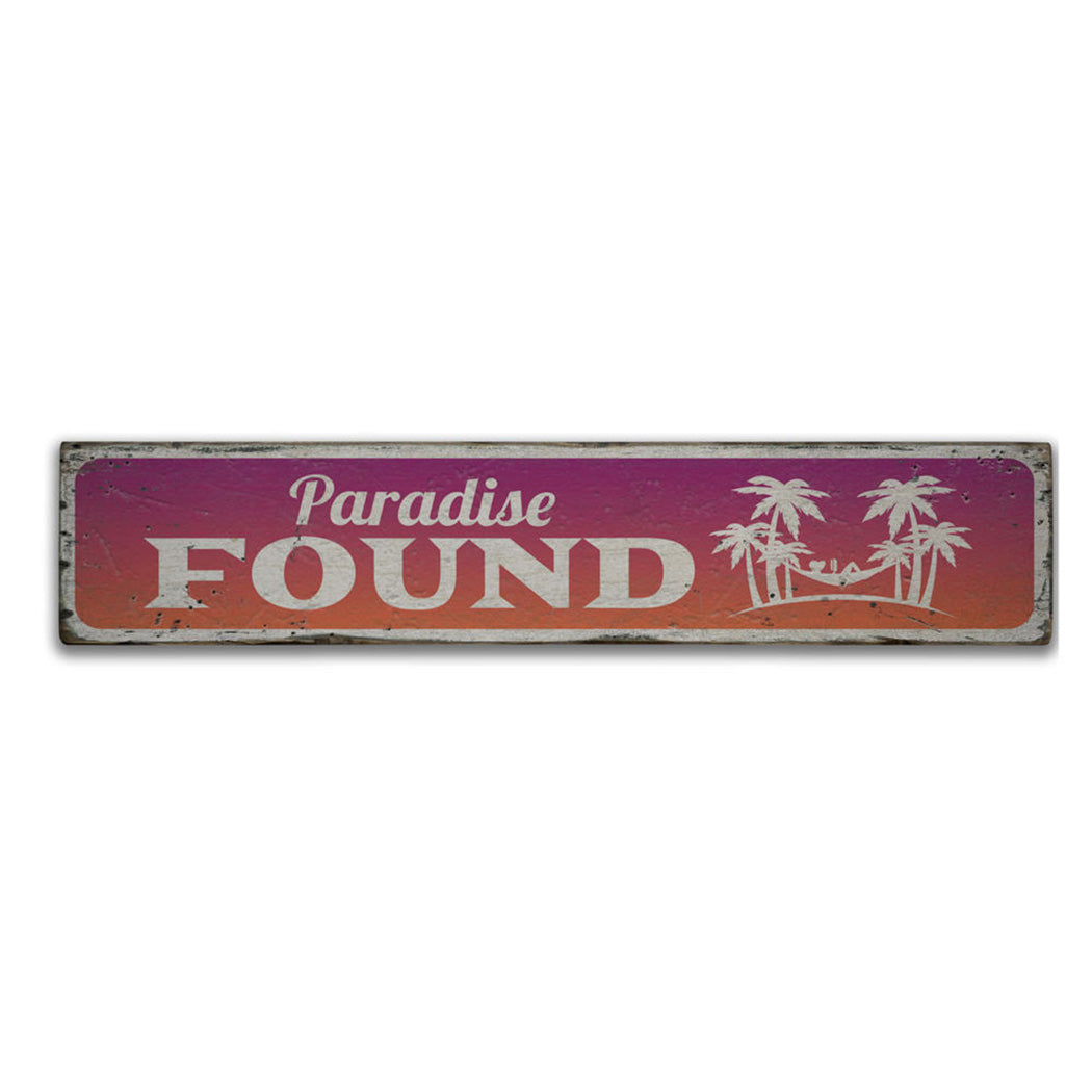 Paradise Found Rustic Wood Sign