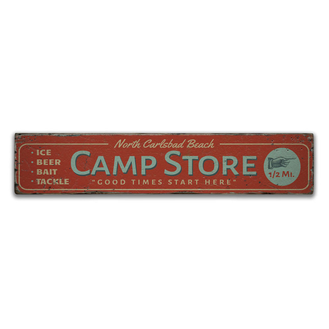 Beach Camp Store Rustic Wood Sign