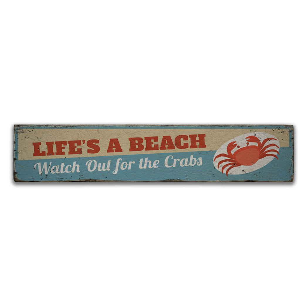 Lifes a Beach Rustic Wood Sign