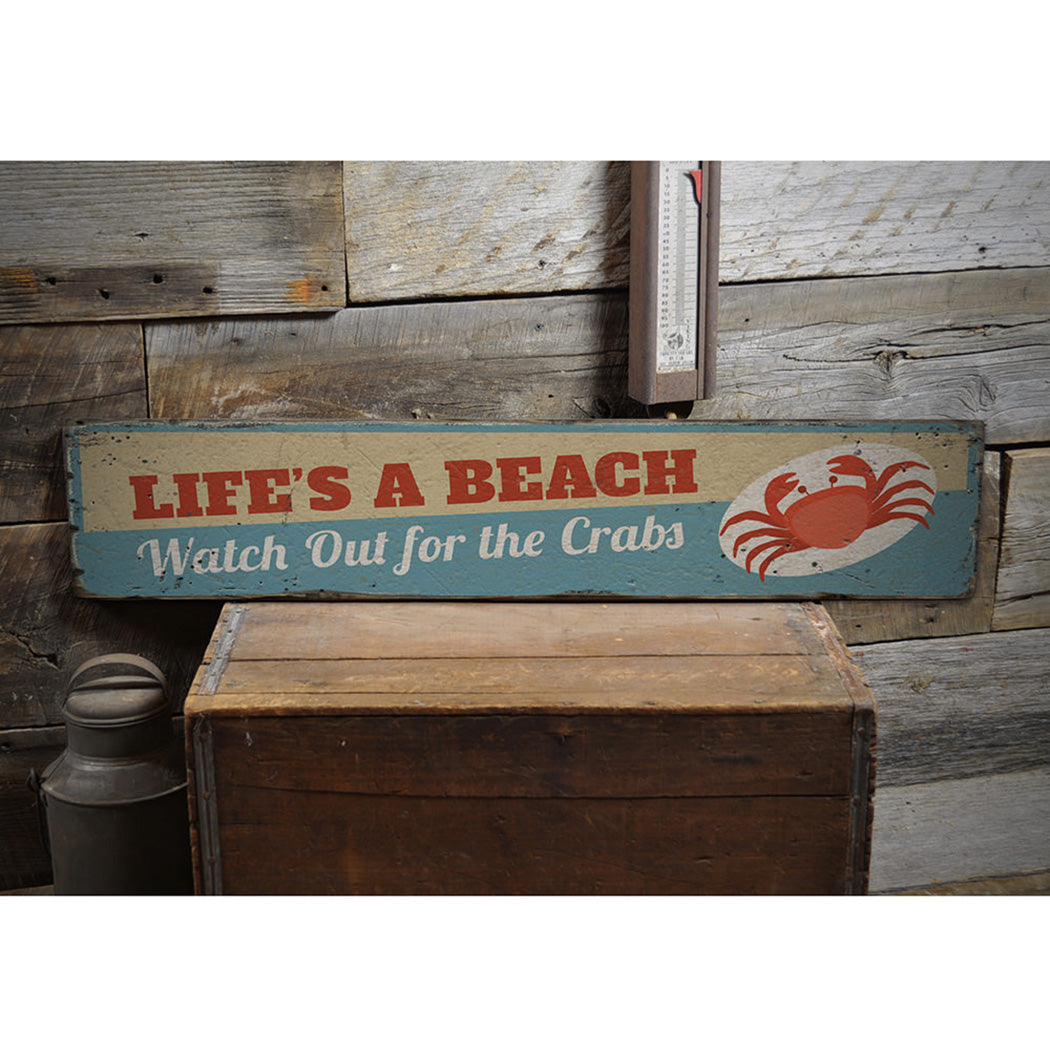 Lifes a Beach Rustic Wood Sign