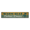 Warm Seas and Palm Trees Rustic Wood Sign